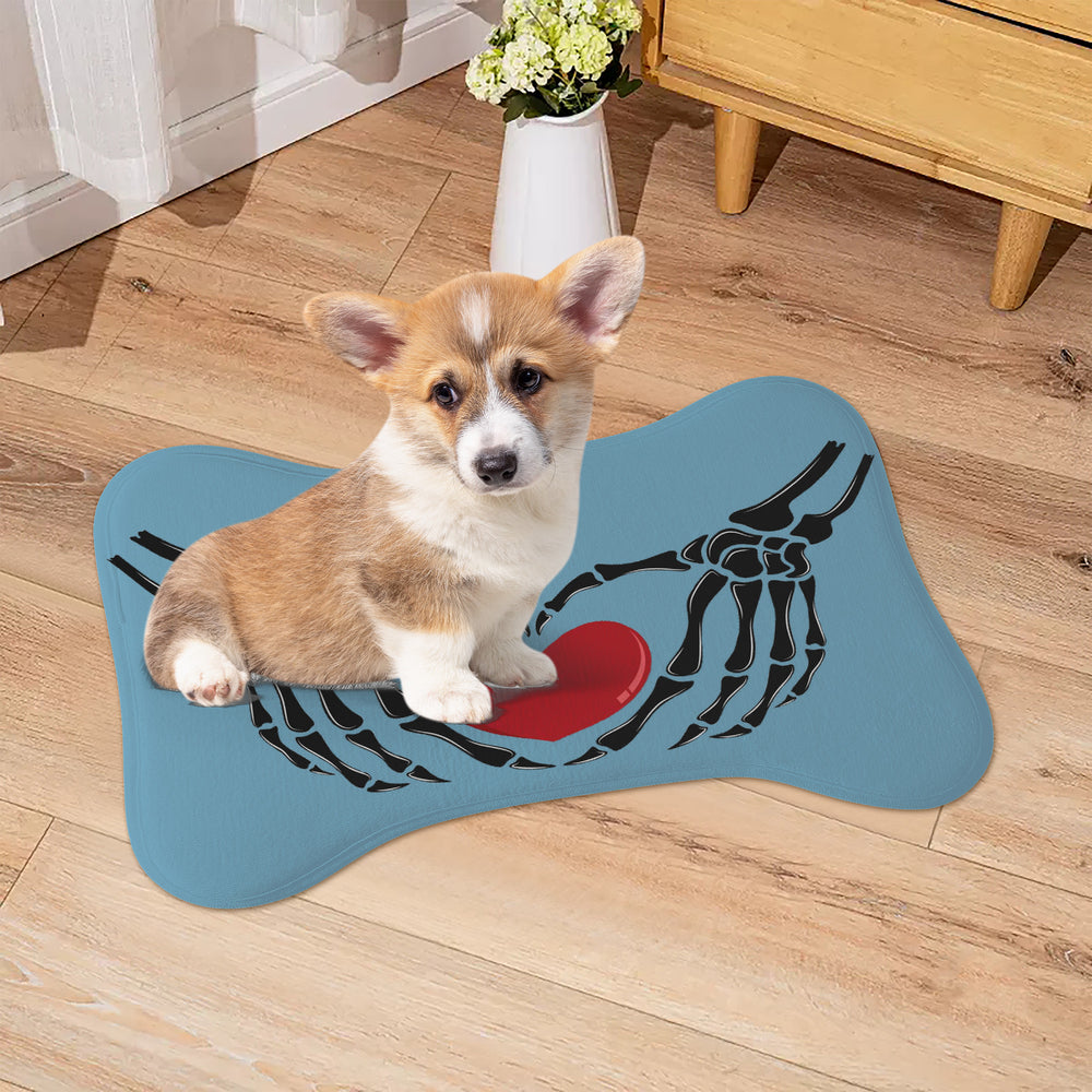 Ti Amo I love you - Exclusive Brand - Glacier - Skeleton Hands with Heart  - Big Paws Pet Rug