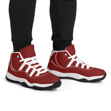 Load image into Gallery viewer, Ti Amo I love you - Exclusive Brand - Dark Burgundy - Skeleton Hands with Heart - High Top Air Retro Sneakers - White Laces
