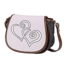 Load image into Gallery viewer, Ti Amo I love you - Exclusive Brand - Prim - Double White Heart - Saddle Bag
