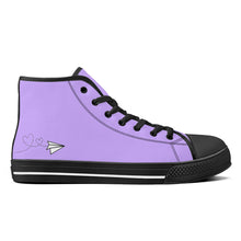 Load image into Gallery viewer, Ti Amo I love you - Exclusive Brand - Lucid Lavender - Paper Airplane - High-Top Canvas Shoes - Black Soles
