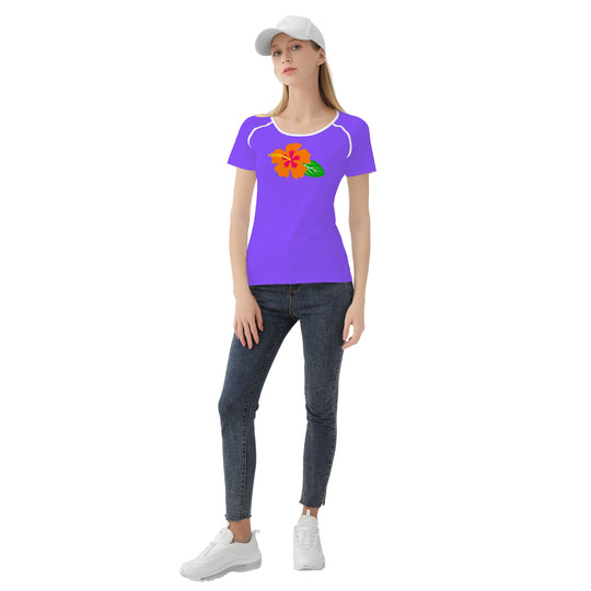Ti Amo I love you - Exclusive Brand - Light Purple - Hawaiian Flower - Women's T shirt - Sizes XS-2XL