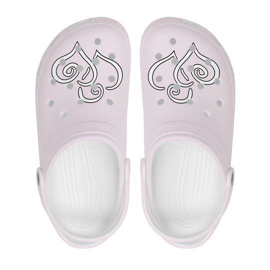 Ti Amo I love you - Exclusive Brand - Prim - Double White Heart - Womens Classic Clogs - Sizes 5-14.5