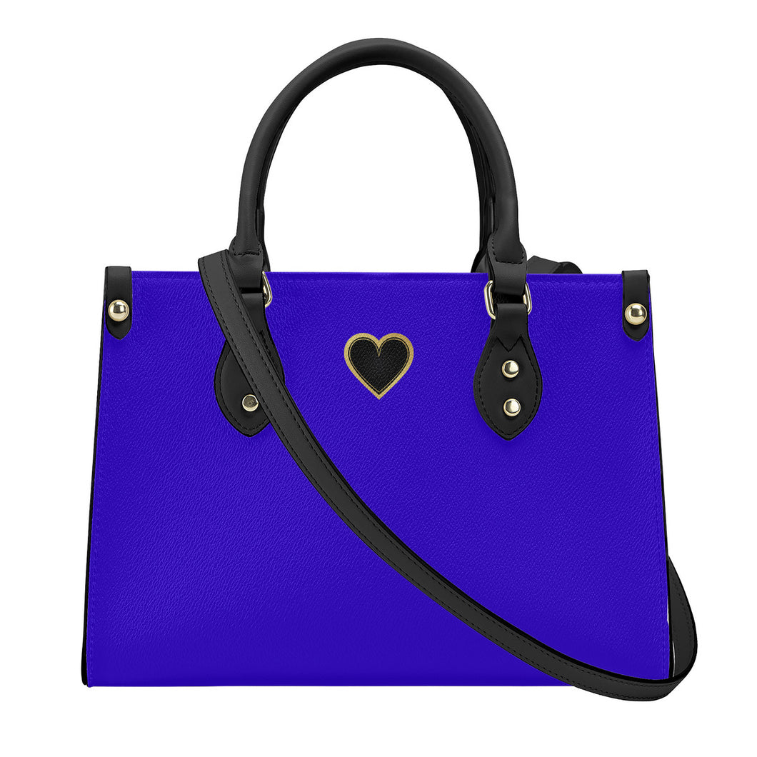 Ti Amo I love you - Exclusive Brand - Violet Blue - Luxury Womens PU Tote Bag - Black Straps