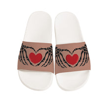 Load image into Gallery viewer, Ti Amo I love you - Exclusive Brand - Loudicrous Lemming  - Skeleton Hands with Heart -  Slide Sandals - White Soles
