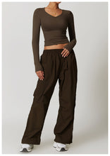 Load image into Gallery viewer, Womens Sollinarry Autumn Winter Quick Drying Brushed Tight Yoga Long Sleeved Running Fitness Top Slimming Long Sleeved Sports T shirt
