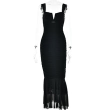 Load image into Gallery viewer, Spring Summer Suspender Stitching Tight Pleated Fishtail Dress
