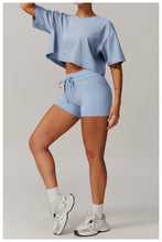 Load image into Gallery viewer, Sollinarry Brushed Sports Short Sleeved Top Comfortable O neck Short Fitness Running Yoga T-Shirt
