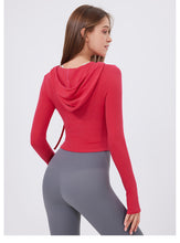 Load image into Gallery viewer, Womens Slim Fit Slimming Sweet Sexy Wear Workout Clothes Running Yoga Slimming Long Sleeves Quick Drying Exercise T Shirt Top
