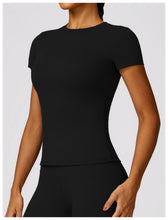 Load image into Gallery viewer, Womens Sollinarry Spring T Shirt Quick Drying Yoga Clothes Short Sleeve Workout Blouse Outdoor Running Sports Short Sleeve Top
