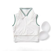Load image into Gallery viewer, Stand Collar Tennis Women Yoga Fitness Running Top Quick Drying Sleeveless Vest with Chest Pad
