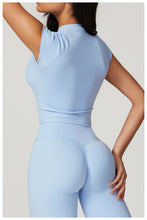 Load image into Gallery viewer, Womens Sollinarry Eco Friendly Recycled High Strength Flying Sleeve Running Fitness Short Sleeved Sports Tight Quick Drying Yoga Clothes T-Shirt
