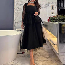 Load image into Gallery viewer, Womens Sexy Lace Stitching Mesh Large Swing Prom Evening Dress
