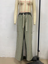 Load image into Gallery viewer, Womens Striped Wide Straight Leg J Spring Autumn Casual Loose Color Matching Slimming Jeans
