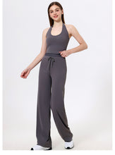 Load image into Gallery viewer, Womens Halter Lace up Yoga Clothes Vest High Grade Sexy Beauty Back Slim Fit Fitness Vest Bra
