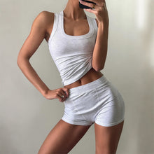 Load image into Gallery viewer, Womens Sports Yoga Camisole Summer Shorts Set
