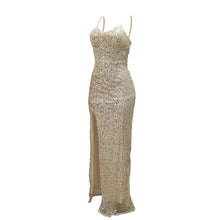 Load image into Gallery viewer, Sequin Sling Dress Host Cocktail Sexy Prom Evening Dress
