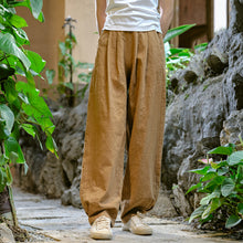 Load image into Gallery viewer, Womens - Cotton Linen - Spring/ Summer - Artistic Stone Washed Loose Slimming Pants
