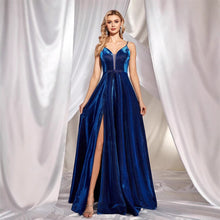Load image into Gallery viewer, Sexy V neck Strap Elegant Prom Evening Dress Party Dress Women
