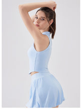 Load image into Gallery viewer, Fanxin Nude Feel Breathable Lapels Beauty Back Workout Bra Tight Outdoor Sports Running Fitness Yoga Vest
