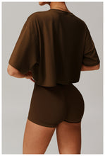 Load image into Gallery viewer, Sollinarry Brushed Sports Short Sleeved Top Comfortable O neck Short Fitness Running Yoga T-Shirt
