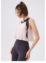 Load image into Gallery viewer, Womens Cloud Mesh Yoga Fixed Chest Pad Workout Top Shockproof Running Sports Bra Vest
