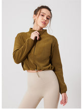 Load image into Gallery viewer, Womens Fitness Cold Proof Keep Warm Outerwear Running Sports Workout Clothes Polar Fleece Long Sleeve Yoga Wear Jacket
