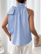 Load image into Gallery viewer, Womens Sleeveless Striped Lace Turtleneck Top
