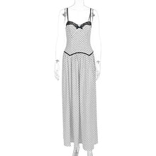 Load image into Gallery viewer, Womens Summer Sweet Skinny Slimming Backless Braces in White Polka Dot Dress
