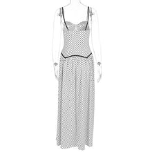Load image into Gallery viewer, Womens Summer Sweet Skinny Slimming Backless Braces in White Polka Dot Dress
