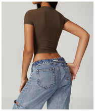 Load image into Gallery viewer, Sollinarry Casual All Match Tight Quick Drying Workout Top Yoga Clothes Running Pilates Sports T Shirt Short Sleeve
