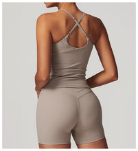 Load image into Gallery viewer, Sollinarry Cross Beauty Back Brushed Tight Outdoor Workout Exercise Underwear Yoga Vest Jacket
