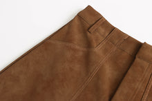 Load image into Gallery viewer, Early Autumn Suede High Grade Large Pocket Slimming A line Skirt
