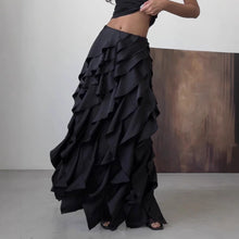 Load image into Gallery viewer, Spring Summer Romantic Chic Layered Irregular Asymmetric Ruffled A line Skirt

