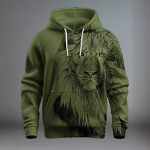 Load image into Gallery viewer, Men&#39;s Fashion Brand Lion&#39;s Head 3D Hoodie
