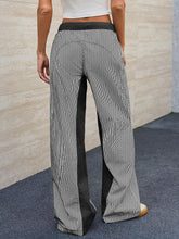 Load image into Gallery viewer, Womens Striped Wide Straight Leg J Spring Autumn Casual Loose Color Matching Slimming Jeans
