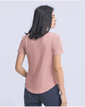 Load image into Gallery viewer, Womens Summer Simple Loose-Fitting Sanding Yoga Short Sleeve Lightweight Breathable Sports Running Fitness Top
