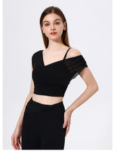 Load image into Gallery viewer, Womens Mesh False Two Pieces Sports Yoga Clothes Vest with Chest Pad Sexy Breathable Workout Bra T shirt Top
