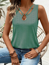 Load image into Gallery viewer, Women Clothing Spring Summer Casual Solid Color V neck Hollow Out Cutout Camisole Top
