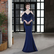 Load image into Gallery viewer, Wedding Toast Dress Bride Long Sling Appreciation Dinner Slim-Fit Fishtail Car Model Exhibition Dress Formal Gown
