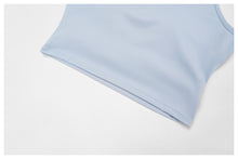 Load image into Gallery viewer, 2pc Set -  Split Vest Contrast Color Nude Feel Running Exercise Underwear Casual Top
