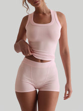 Load image into Gallery viewer, Womens Sports Yoga Camisole Summer Shorts Set
