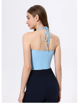 Load image into Gallery viewer, Womens Halter Lace up Yoga Clothes Vest High Grade Sexy Beauty Back Slim Fit Fitness Vest Bra
