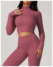 Load image into Gallery viewer, Sollinarry Zipper Tight Long Sleeve Yoga Wear Sports T shirt Autumn Winter High Strength Quick Drying Running Fitness Top
