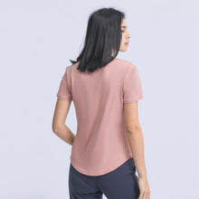 Load image into Gallery viewer, Womens Summer Simple Loose-Fitting Sanding Yoga Short Sleeve Lightweight Breathable Sports Running Fitness Top
