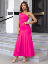 Load image into Gallery viewer, Sexy off Shoulder Pleated Mesh Overlay Party Dress
