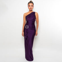 Load image into Gallery viewer, Womens Wear Maxi Dress Sexy One Shoulder Pleated Sheath Dress
