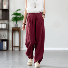 Load image into Gallery viewer, Womens - Cotton Linen - Spring/ Summer - Artistic Stone Washed Loose Slimming Pants
