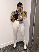 Load image into Gallery viewer, Womens Autumn Winter Retro Three Dimensional Floral Loose Single Breasted Cardigan Short Coat Trend Clip 3D Rose
