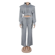 Load image into Gallery viewer, Hooded Sweater Wide Leg Two Piece Sets
