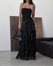 Load image into Gallery viewer, Spring Summer Romantic Chic Layered Irregular Asymmetric Ruffled A line Skirt
